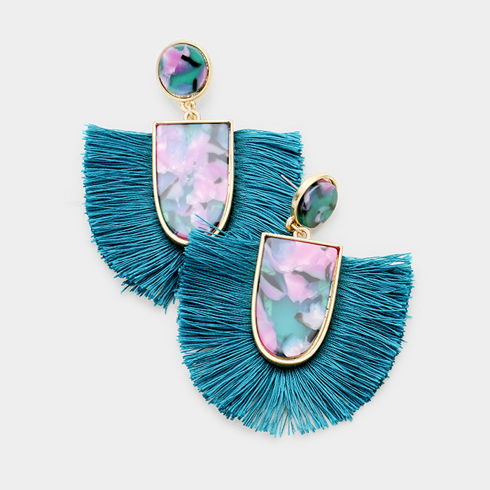 Kamari Tassel Earrings Teal