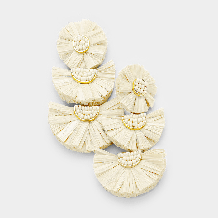 Zambia Raffia Earrings Cream