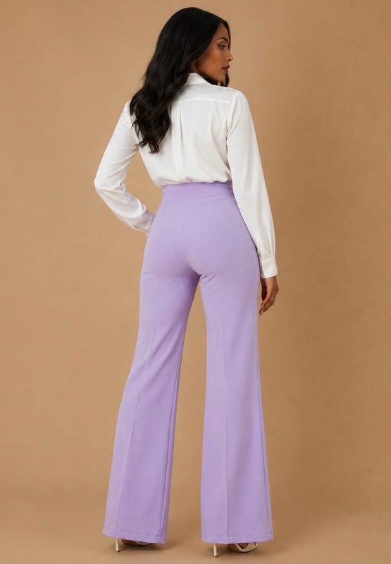 Miss Me Yet High Waist Pants-Lavender