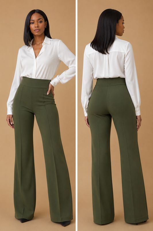 Miss Me Yet High Waist Pants-Olive