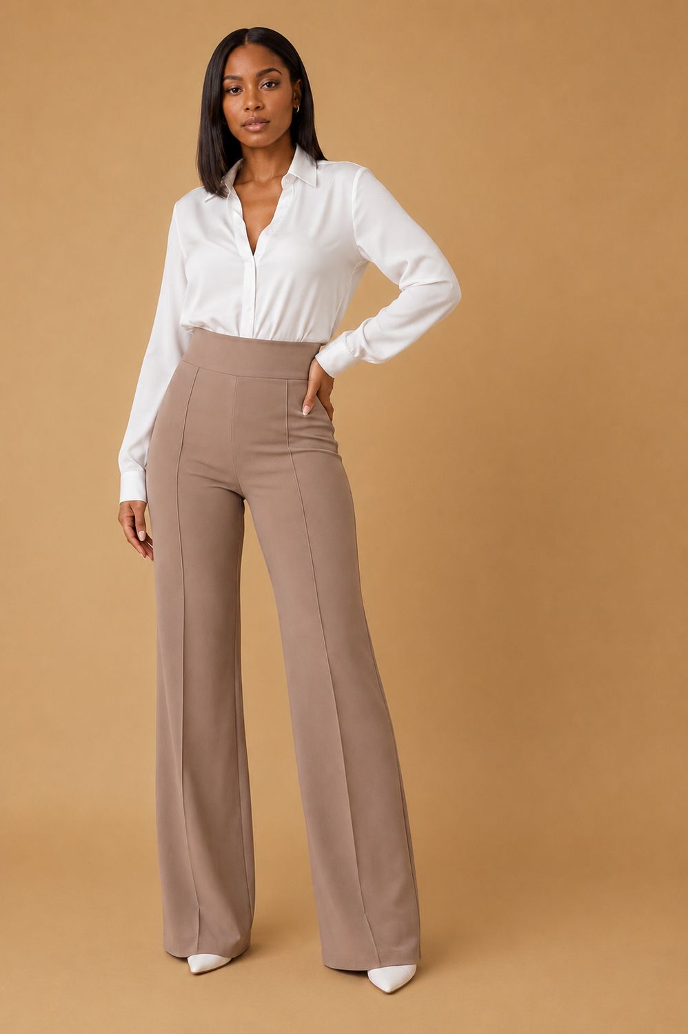 Miss Me Yet High Waist Pants-Taupe