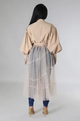 Button Me Up Shirt Dress-Tan