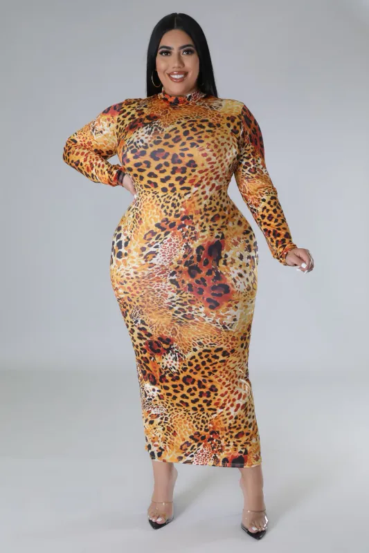 Fierce Looks Midi Dress-Curvy