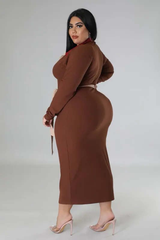 Poppin Color Midi Dress-Curvy
