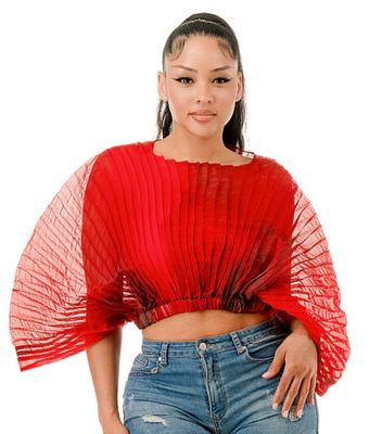 Beach Walk Top-Red Multi Print