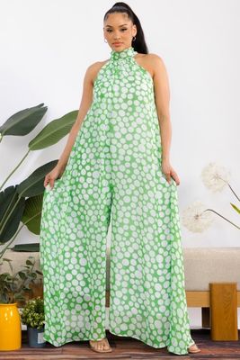 Little Miss Dotty Jumpsuit-Green