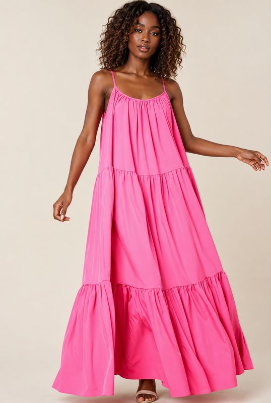 Glowing Now Maxi Dress-Pink