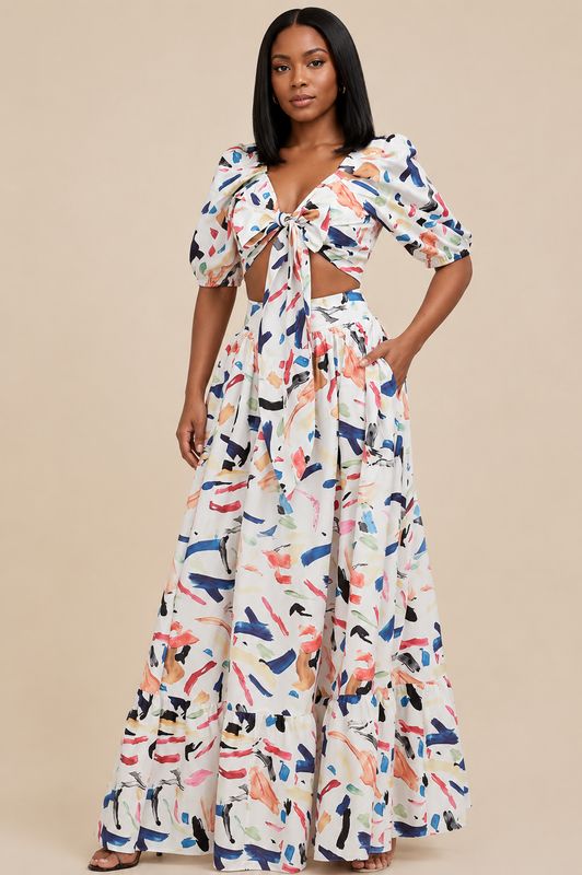 Art Deco Two Piece Skirt Set