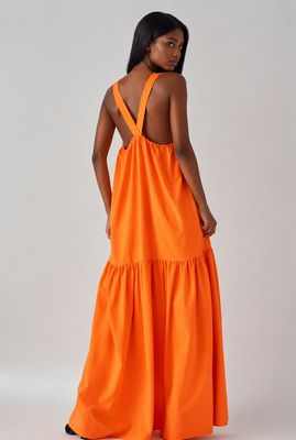 Sunset Valley Maxi Dress-Bright Orange