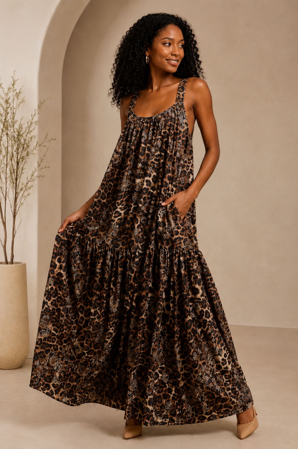 Sunset Valley Maxi Dress-Animal Print Sunset Valley Maxi Dress-Animal Print
