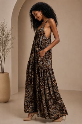 Sunset Valley Maxi Dress-Animal Print