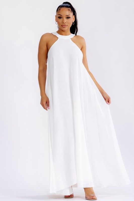 Out To Sea Maxi Dress-White