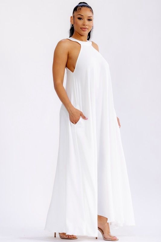 Out To Sea Maxi Dress-White