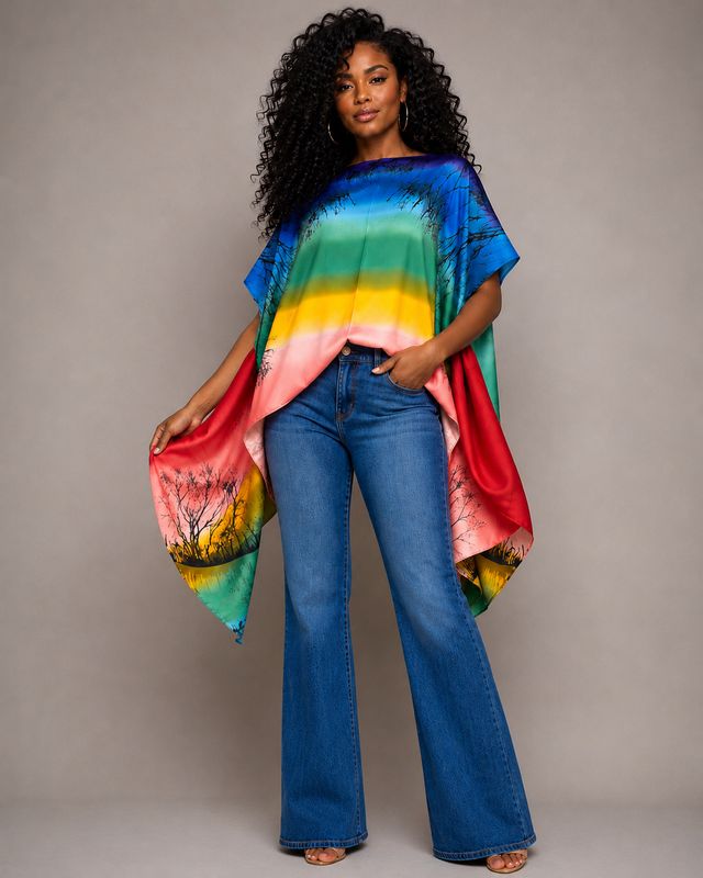 Sahara Desert Poncho Top