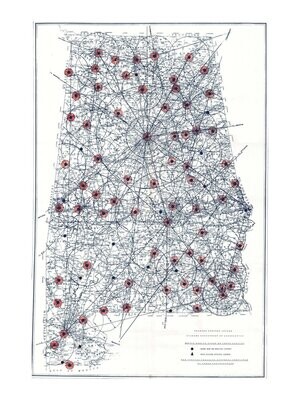 1963 Map of Alabama Airports
