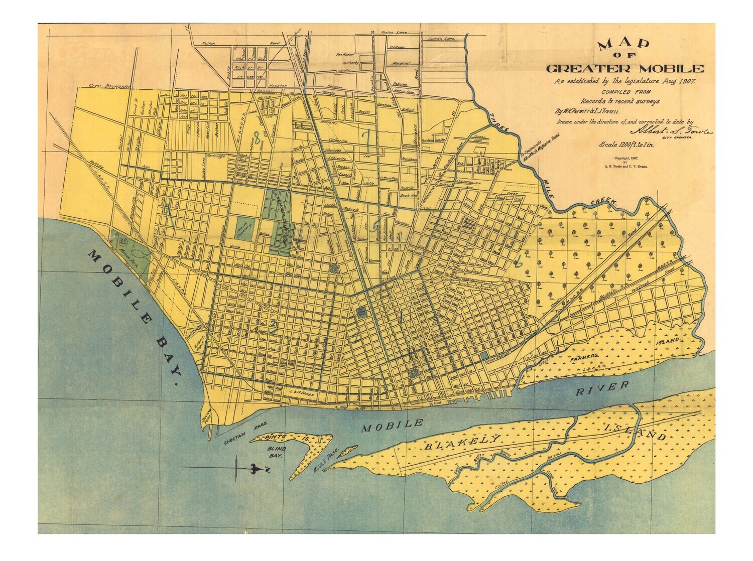 1907 Map of Mobile