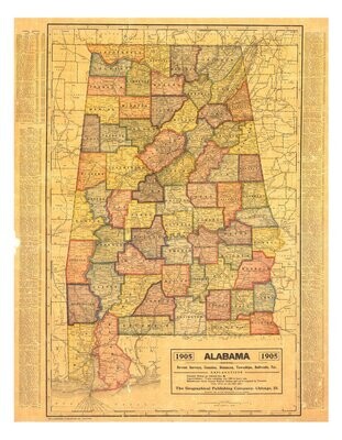 1905 Map of Alabama