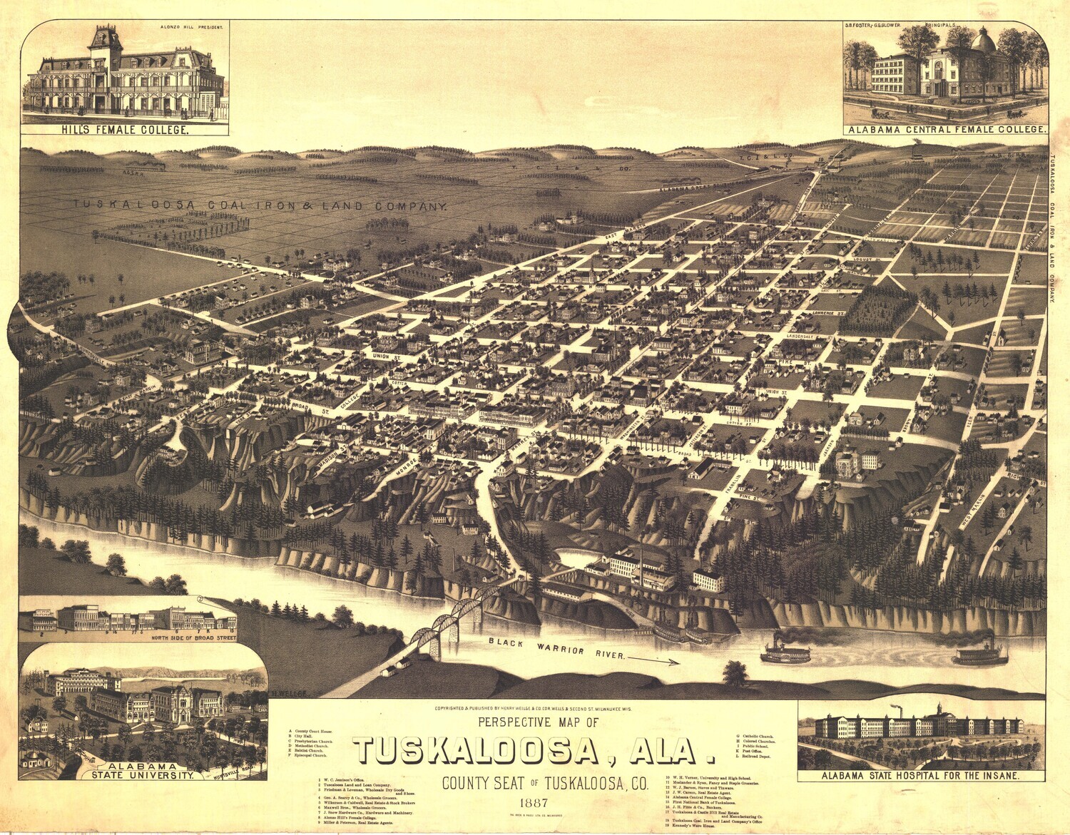 1887 Tuscaloosa Map