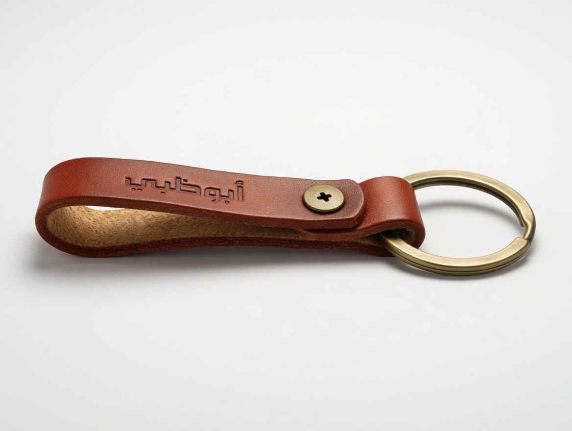 Leather Keychain Abu Dhabi  (Cinnamon Red)