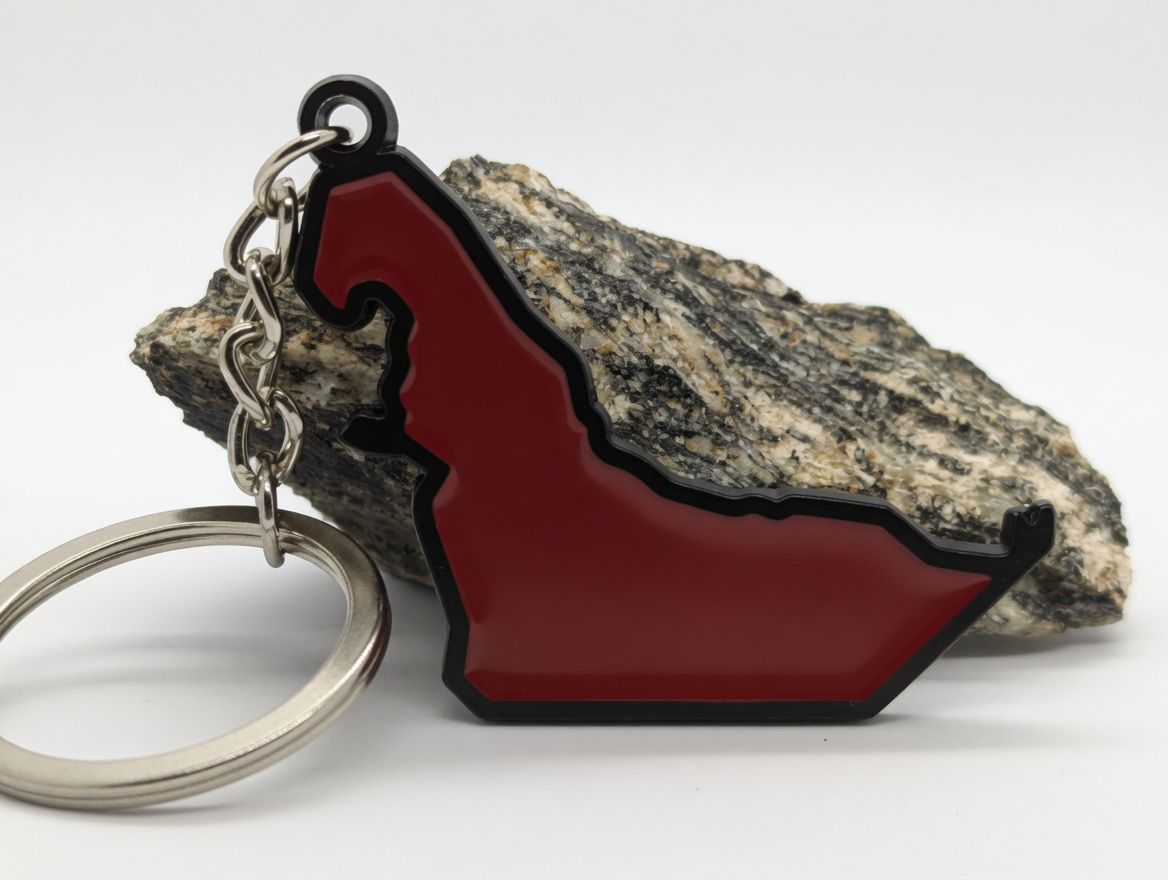 Geography Keychain (Red)
