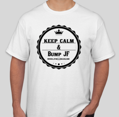Bump Jf T-Shirt (White T Black logo) Medium Short Sleeve