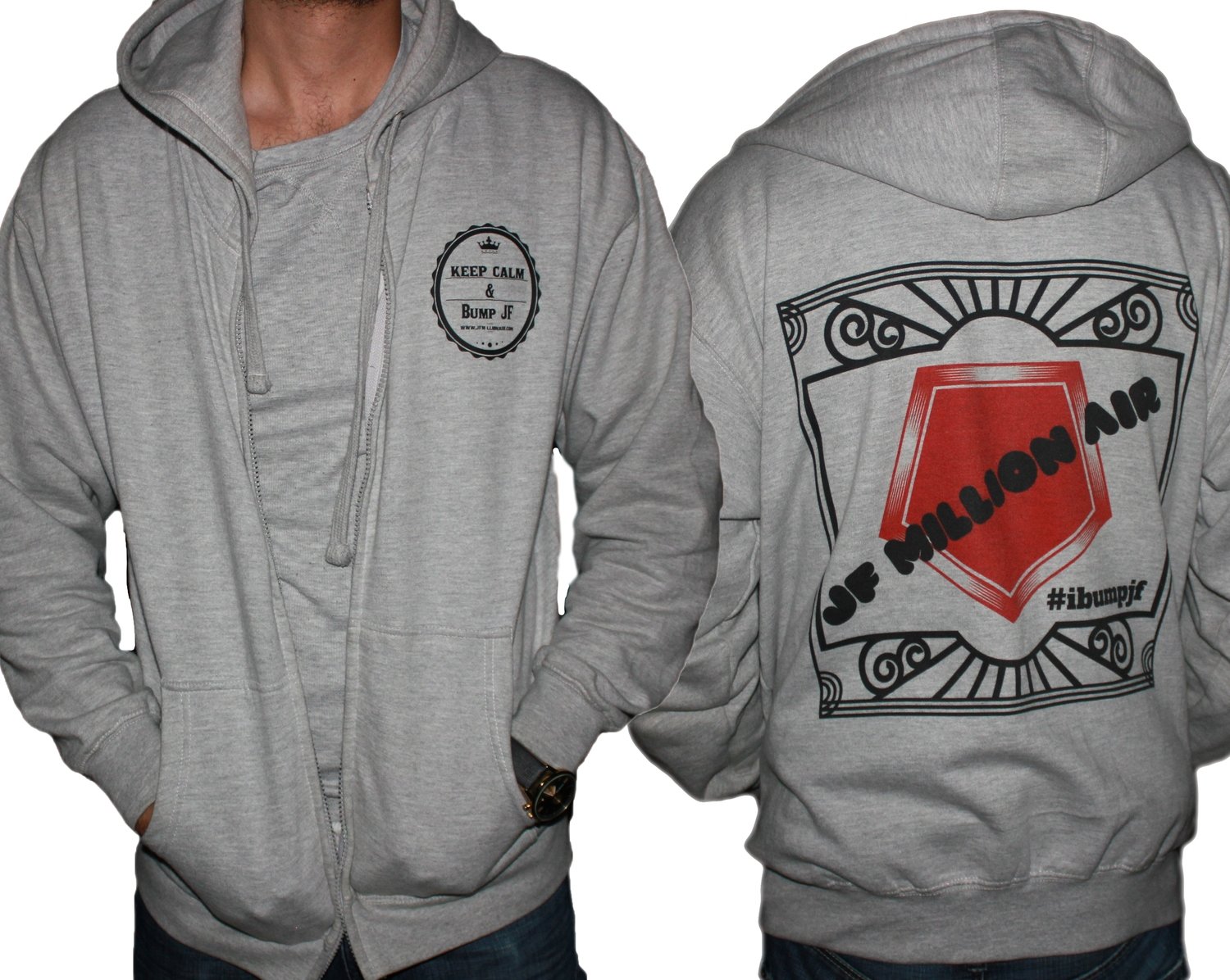 #ibumpjf Special Edition Zip-Up Hoodie Grey