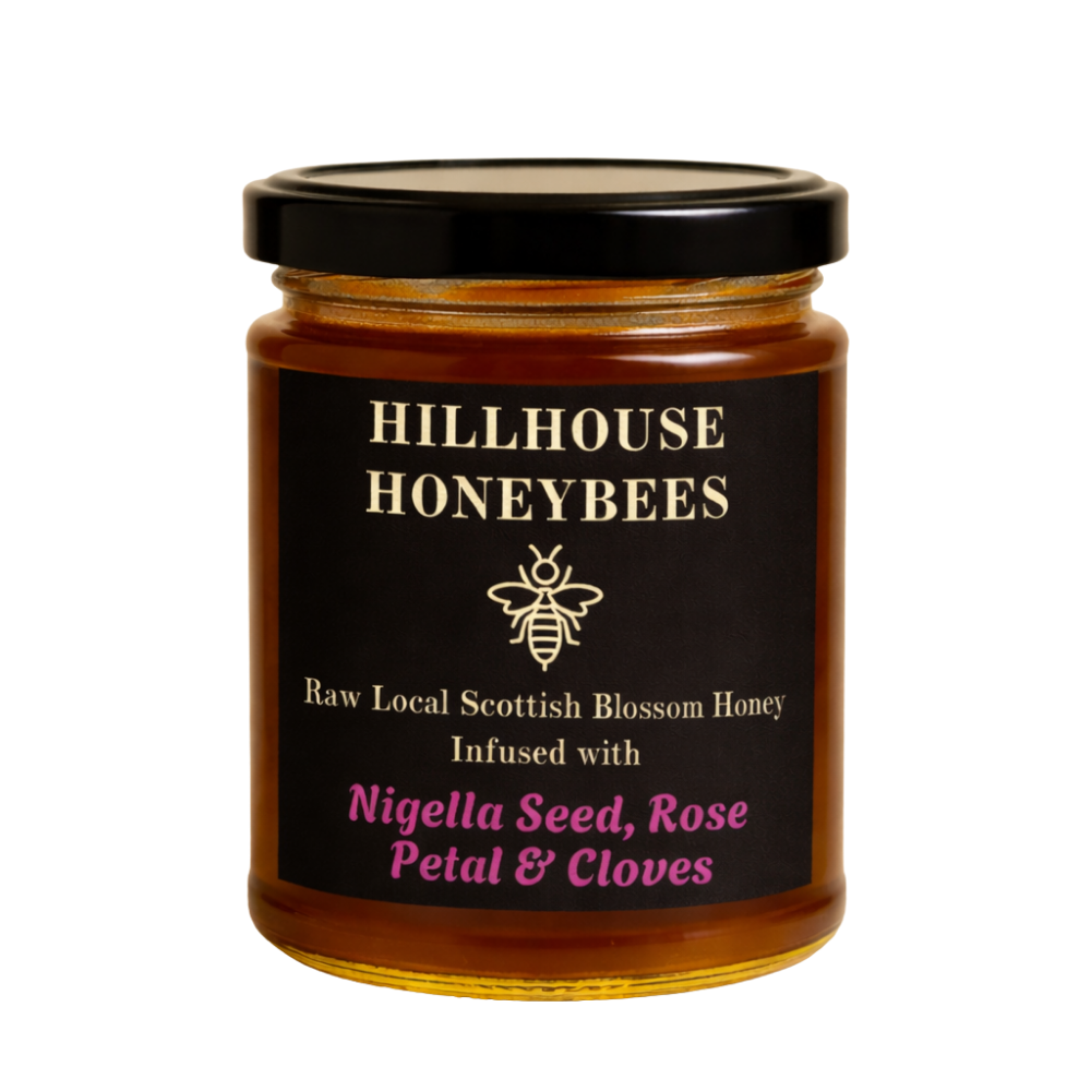 Nigella Seed, Rose Petal & Cloves Infused Honey (230g)