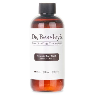 Dr. Beasley's Ceramic Body Wash A gentle yet effective car wash soap for nano-coated vehicles, Ceramic Body Wash is super-concentrated to give you half a year’s worth of maintenance washes. Using powerful “smart” surfactants, Ceramic Body Wash breaks down contaminants without the need for excessive agitation. Help maximize your coating’s lifespan – get Ceramic Body Wash today!
Lifts and removes contaminants without agitation
Great for any ceramic coated vehicle, including SiO2 and TiO2 coatings
Super concentrated – 12 washes in every bottle
Bottle size 12oz
