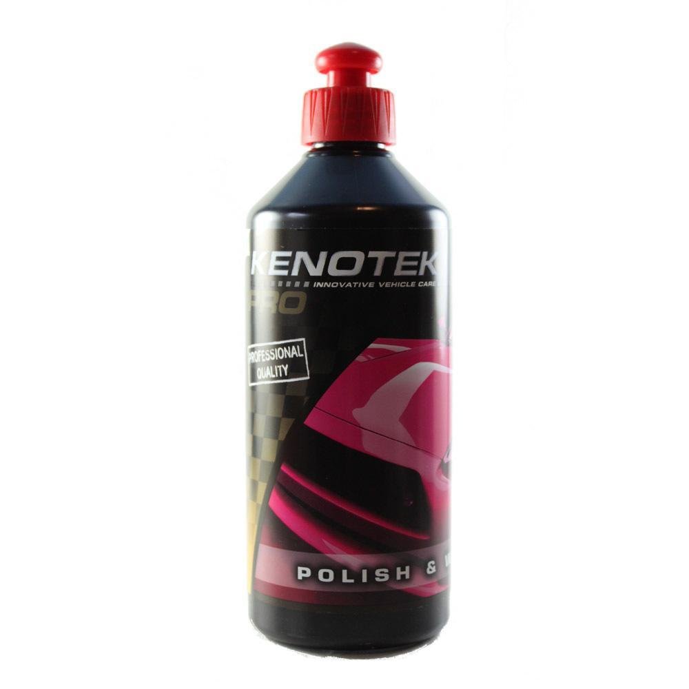 Corrects minor paint imperfections
Removes paint grime
Leaves a high gloss shine
Protects with polymers and carnauba wax
No white residue
Applies by hand or machine

An easy to use polish that corrects minor paint imperfections, gives a deep wet gloss and protects with a carnauba and polymer wax combination. Just dab an amount about the size of a quarter and work in a three by three foot area and watch the difference. Polish &amp; Wax uses special abrasives that remove any imperfections in the paint like swirl marks and cloudiness while it lays on a protective layer of long lasting polymers in addition to traditional carnauba wax. Ease of use means you can apply by hand or polishing machine. Polish &amp; Wax will not leave behind any white residue even if you apply in full sun.
