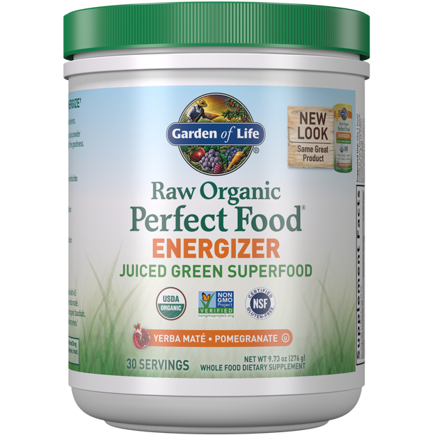Garden of Life - Raw Organic Perfect Food Energizer Pomegranate - Yerba Mate - 279 grams