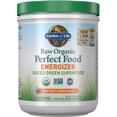 Garden of Life - Raw Organic Perfect Food Energizer Pomegranate - Yerba Mate - 279 grams