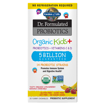 Garden of Life - Dr. Formulated Kids Probiotics 5 Billion Strawberry Banana - 30 Chewables
