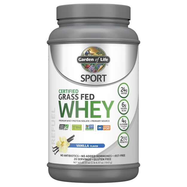 Garden of Life - Sport Grass Fed Whey Vanilla - 640 g