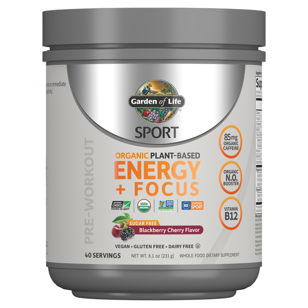 Garden of Life - Sport Organic Energy + Focus Sugar Free Blackberry Cherry 231 g