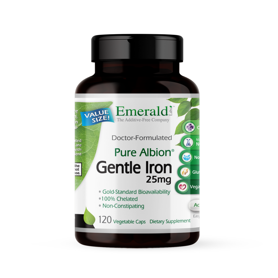 Emerald Labs - Pure Albion Gentle Iron 25 mg - 120 Veg Capsules