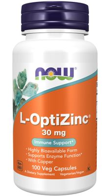 Now - L Optizinc R 30mg + Copper - 100 Capsules