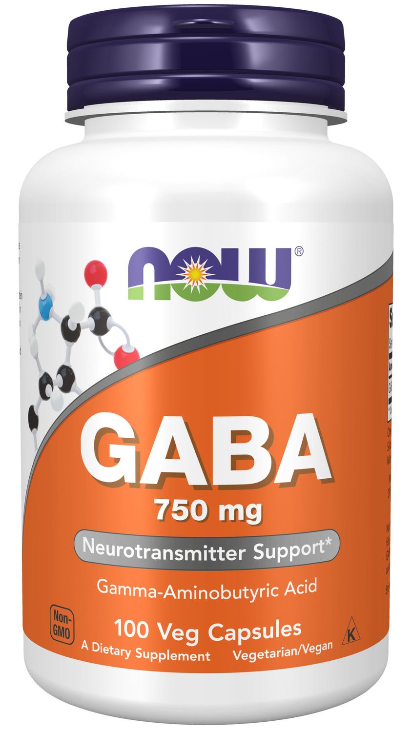 Now - Gaba 750 mg  - 100 Veg Capsules