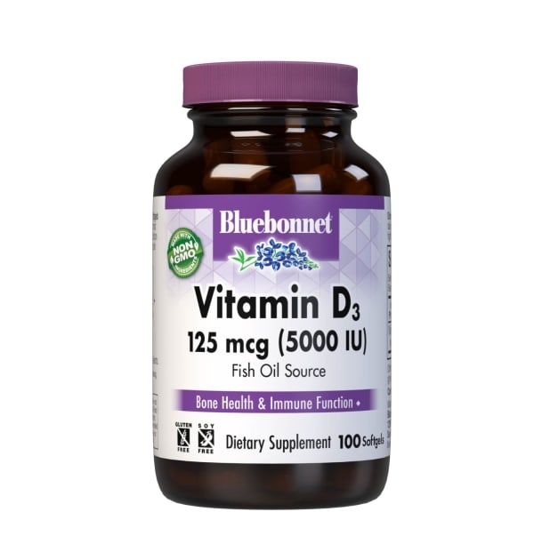 Bluebonnet - Vitamin D3 5000 IU 100 softgels