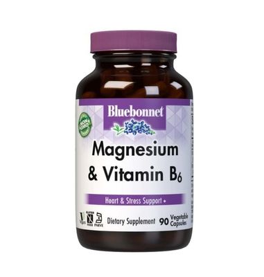 Bluebonnet - Magnesium Plus B-6 - 90 Veg Capsules