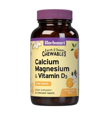 Bluebonnet - Earthsweet Chewables Calcium Magnesium &amp; Vitamin D3 Orange Vanilla - 90 Tablets