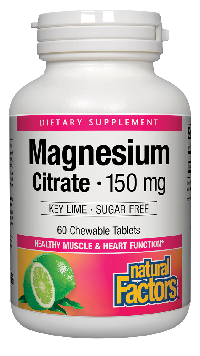 Natural Factors - Magnesium Citrate Chewable Lime - 60 Chewables