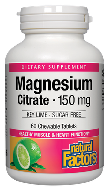 Natural Factors - Magnesium Citrate Chewable Lime - 60 Chewables