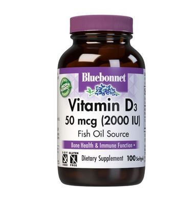 Bluebonnet - Vitamin D3 2000 IU Fish Oil - 100 Softgels