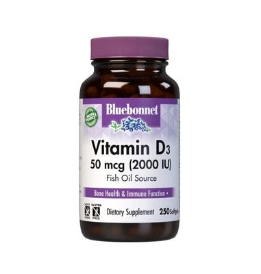Bluebonnet - Vitamin D3 2000 IU - 250 Softgels