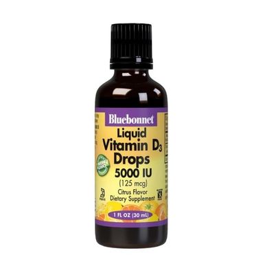 Bluebonnet - Liquid Vitamin D3 Drops 5000 IU Citrus - 1 fl oz