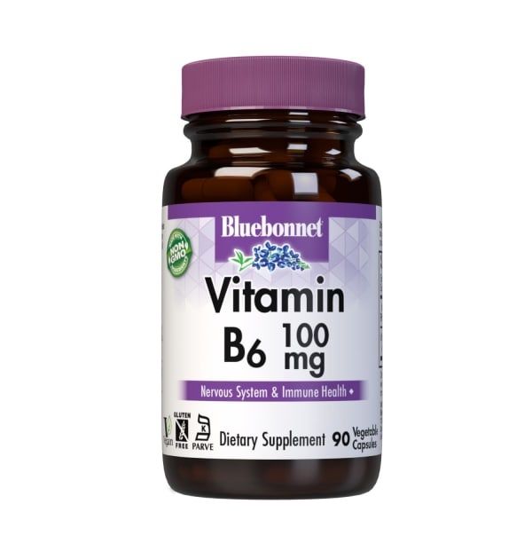 Bluebonnet - Vitamin B6 100 mg - 90 Veg Capsules