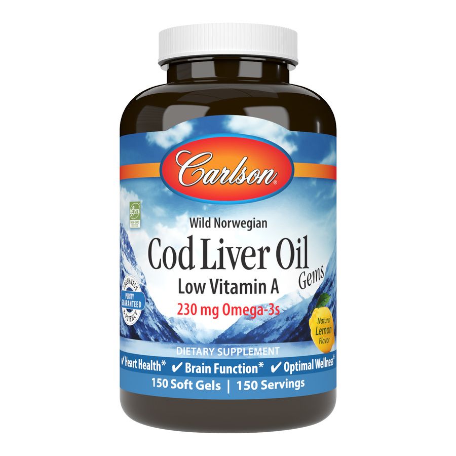 Carlson - Cod Liver Oil Gems  Low Vit A - 150 Softgels