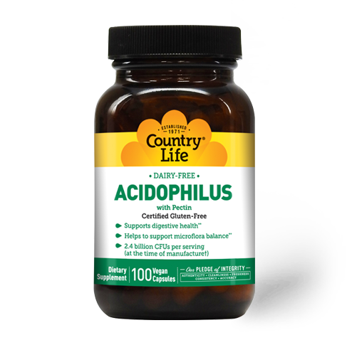 Country Life - Acidophilus With Pectin - 100 Veg Capsules