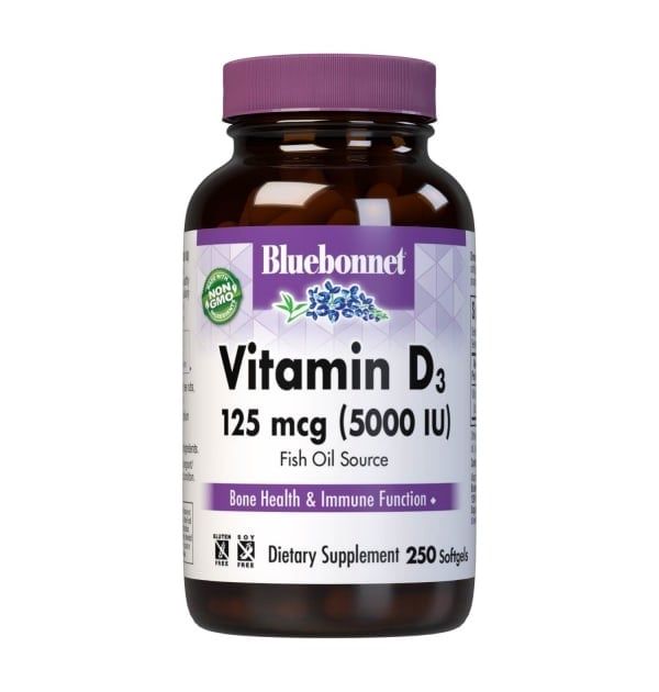Bluebonnet - Vitamin D3 5000 IU 250 Softgels
