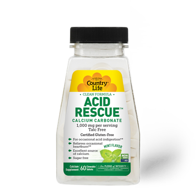 Country Life - Acid Rescue Mint - 60 Chewables